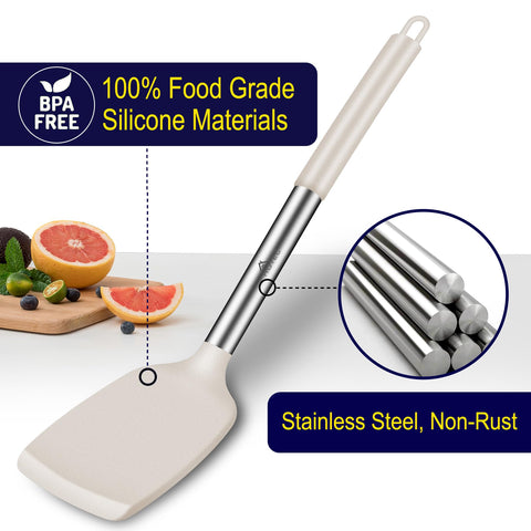 Hotec spatula with stainless steel handle provides a sturdy grip