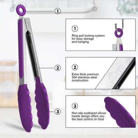HOTEC ergonomic handle reduces hand fatigue during long cooking sessions.