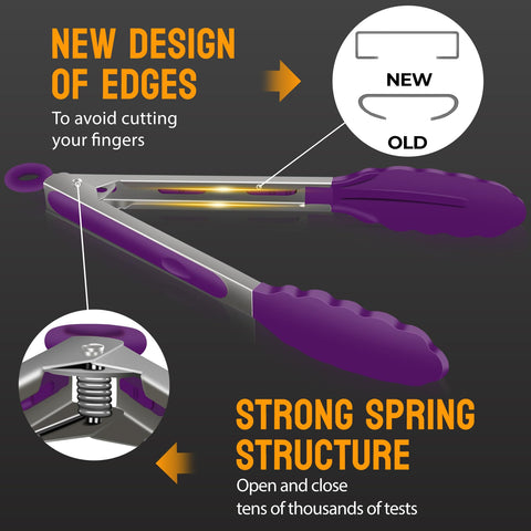 HOTEC locking mechanism keeps tongs closed for easy storage.