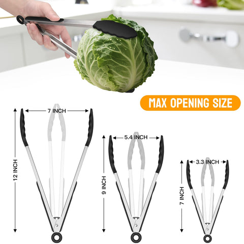 HOTEC multiuse kitchen tongs versatile for indoor and outdoor cooking.