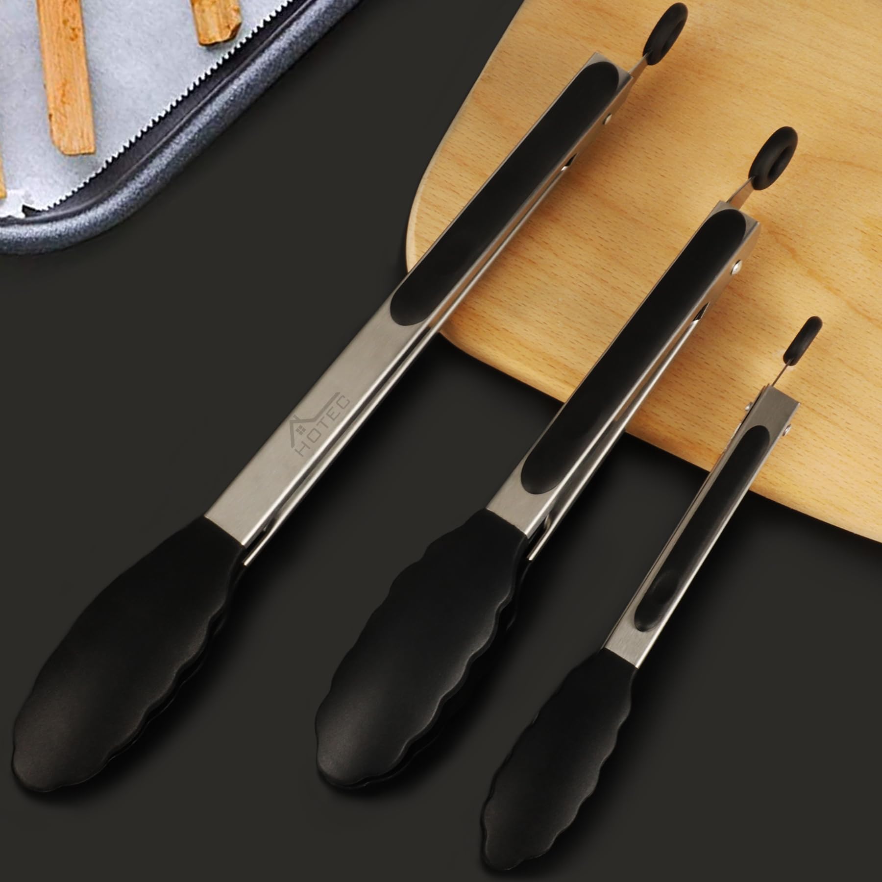 HOTEC non-scratch silicone tips prevent marks on delicate pans.