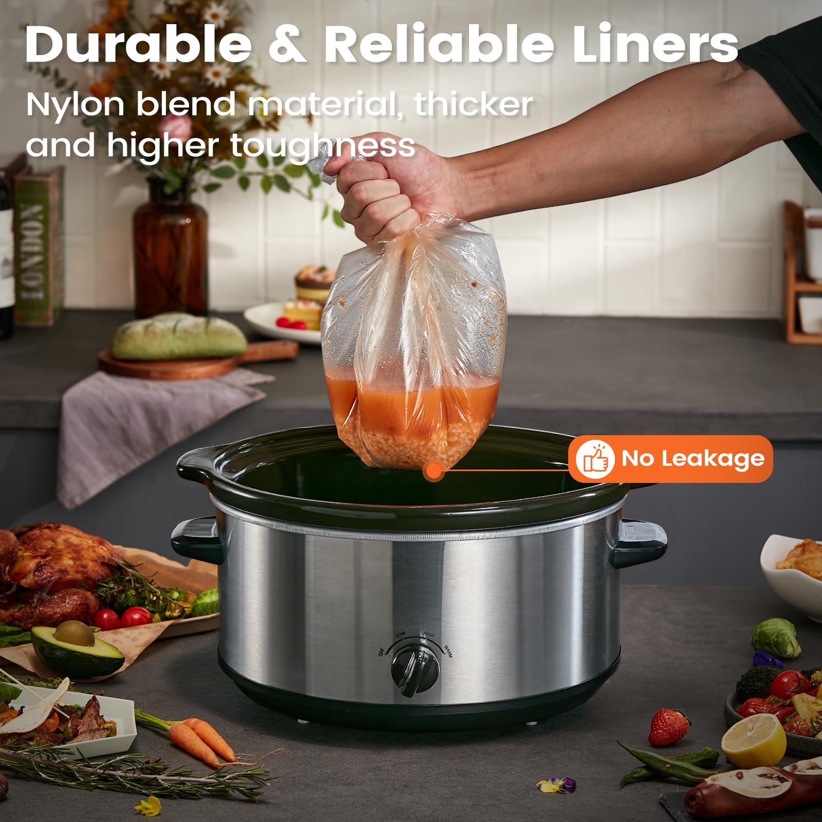 Hotensil 13x21 inch liner fits 3 to 8.5 quart cookers