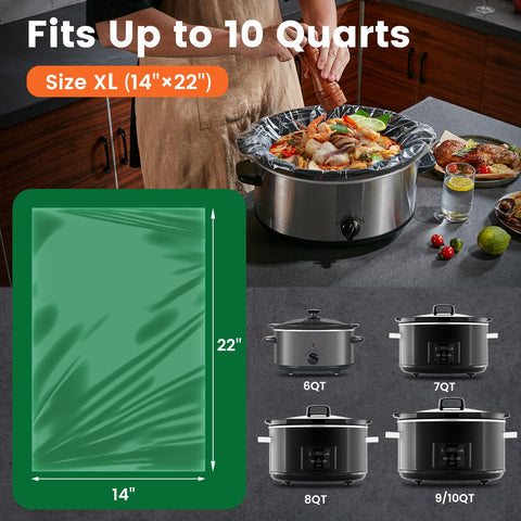 Hotensil slow cooker liner 14x22, heavy-duty protection against leaks during cooking.
