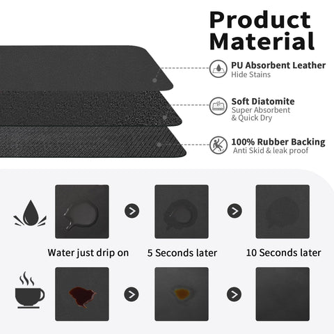 HotLive Coffee Mat anti-slip backing keeps items stable during prep