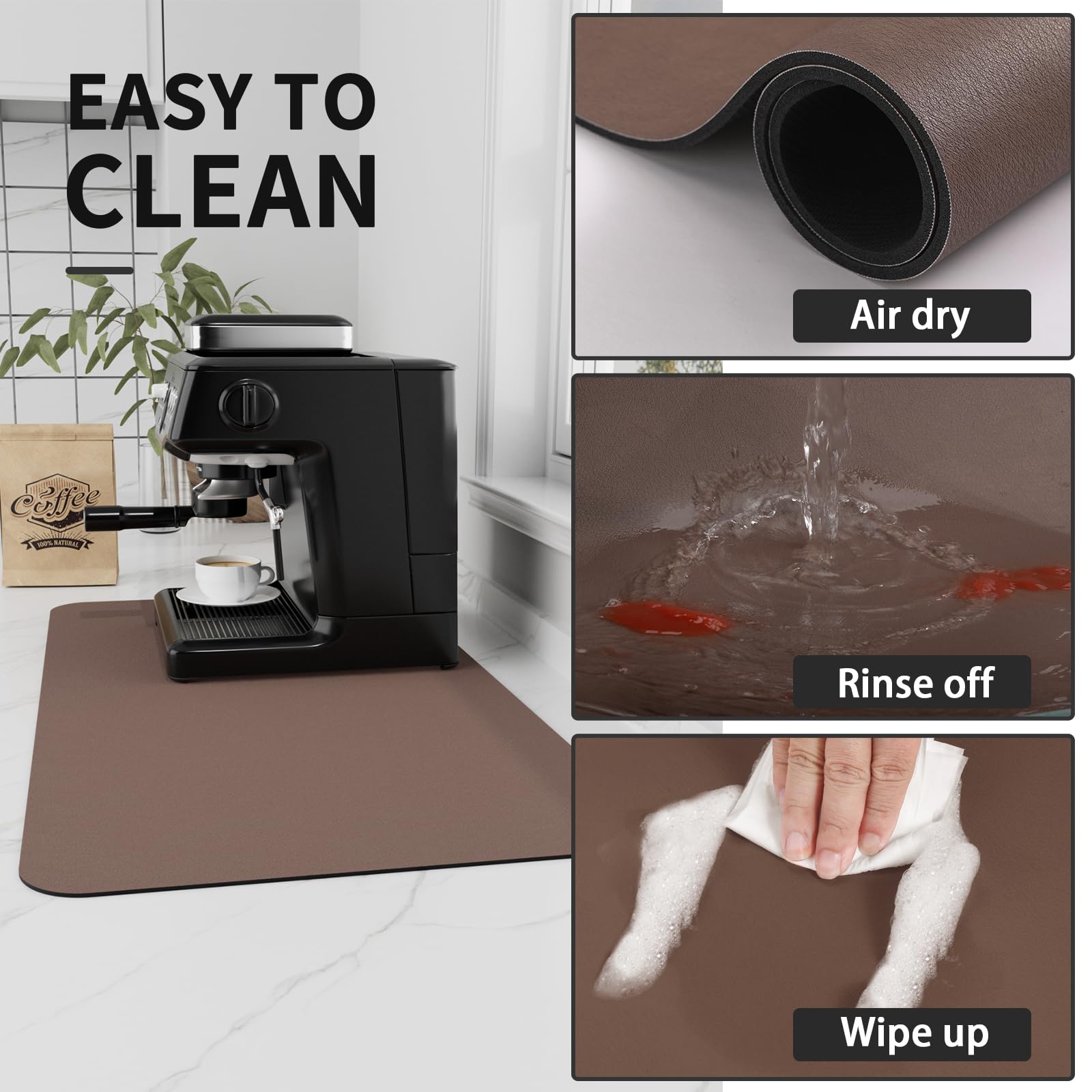 HotLive coffee mat serves as a drying pad for kitchen items.