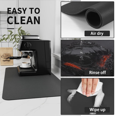 HotLive Coffee Mat on counter with mugs demonstrates versatility