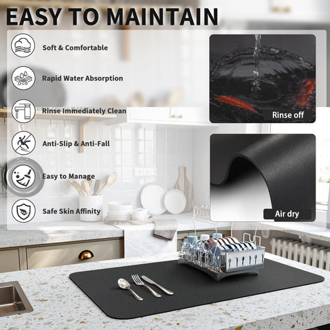 HotLive stain-hide mat keeps surface looking neat between cleanups.