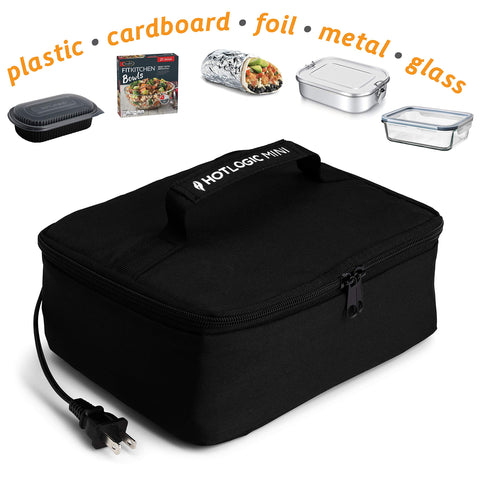 HOTLOGIC Mini compact electric lunch box design for on-the-go meals.
