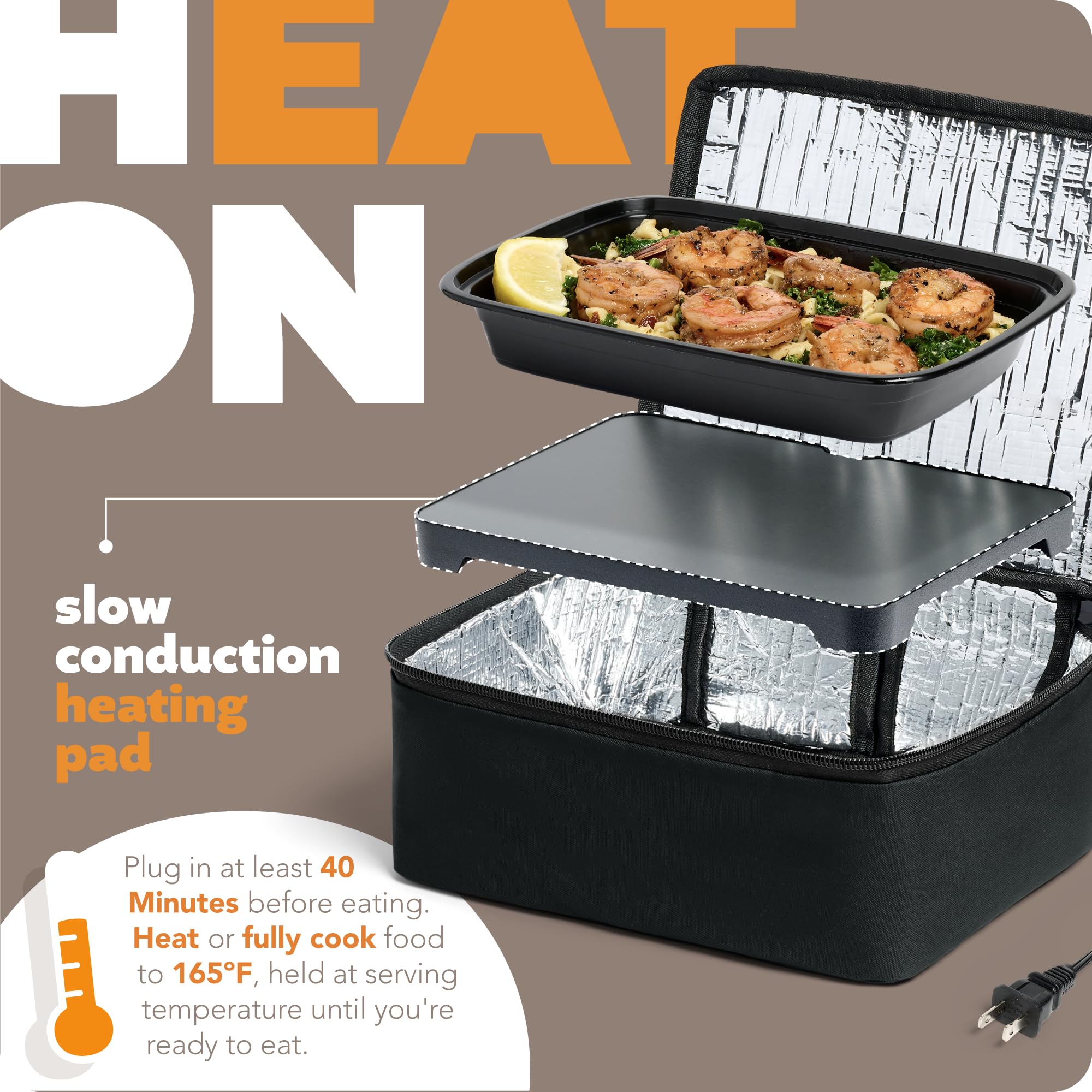 HOTLOGIC Mini lunch box top view with lid highlights easy setup for on-the-go meals.