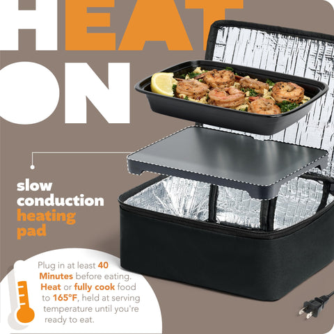 HOTLOGIC Mini lunch box top view with lid highlights easy setup for on-the-go meals.