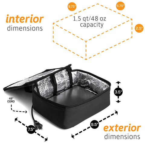 HOTLOGIC Mini in-use portable warmer with plug-in power for hot meals anywhere.