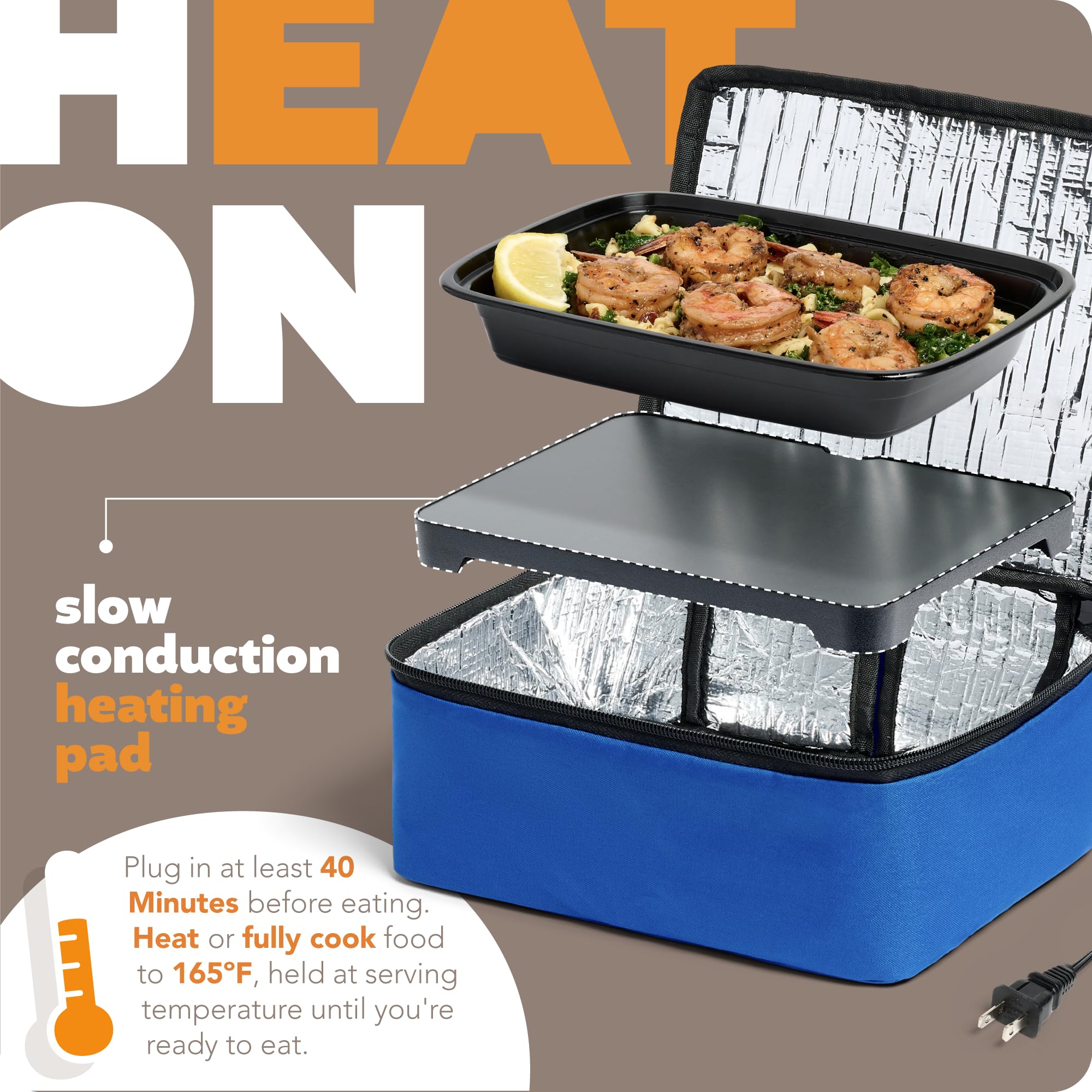 HOTLOGIC Mini warming lunch box in use at work