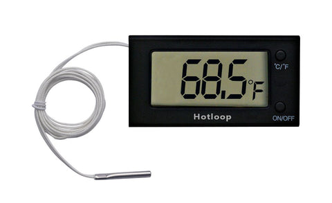 Hotloop probe in oven with transmitter enables real-time temperature monitoring.