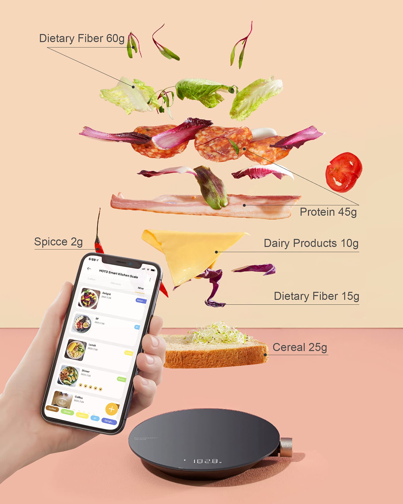 HOTO Seamless food-contact surface is easy to clean.