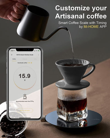 HOTO Smart Scale with 0.1g precision for accurate weighings.