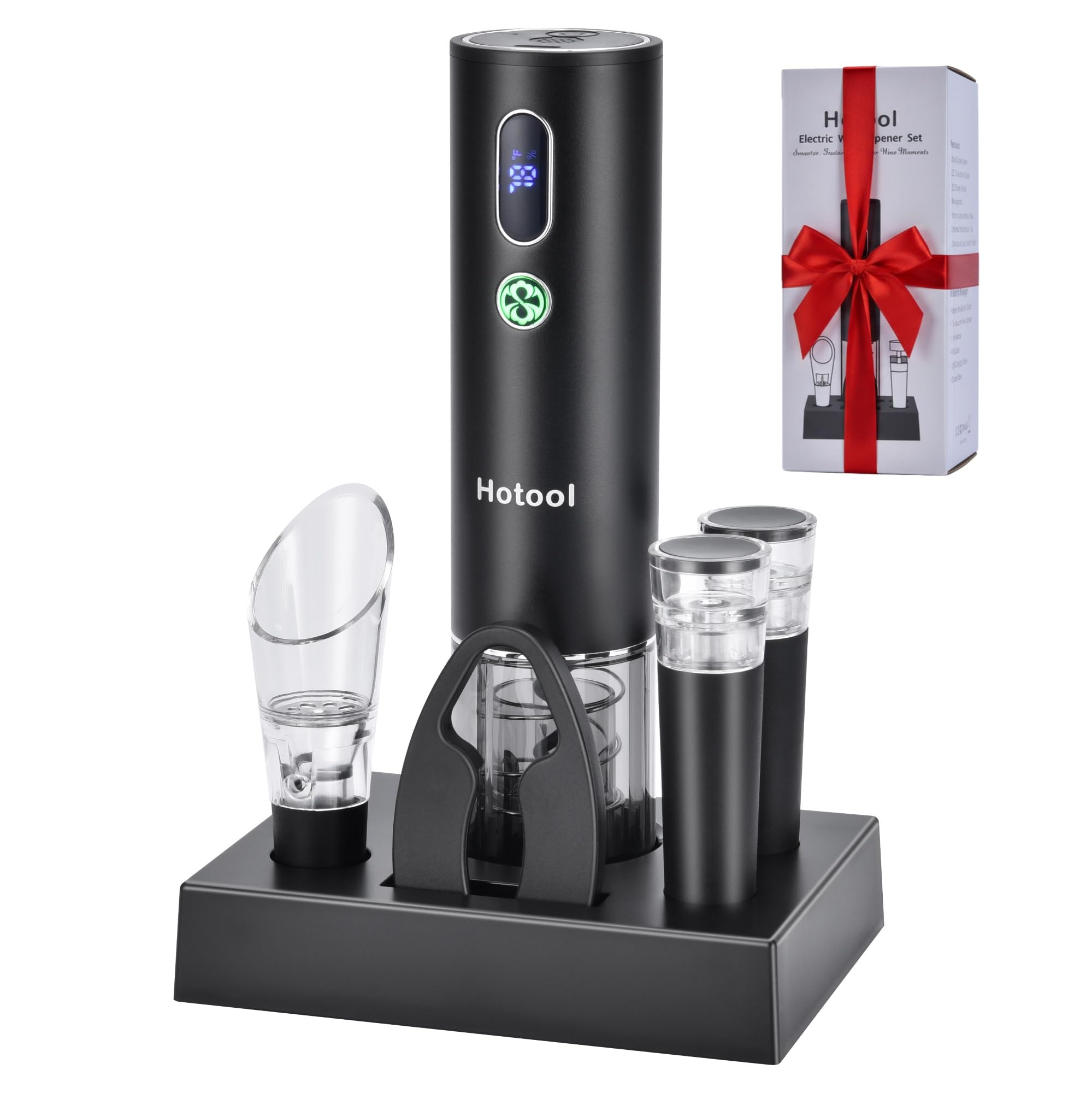 Hotool electric wine opener base setup for effortless cork removal