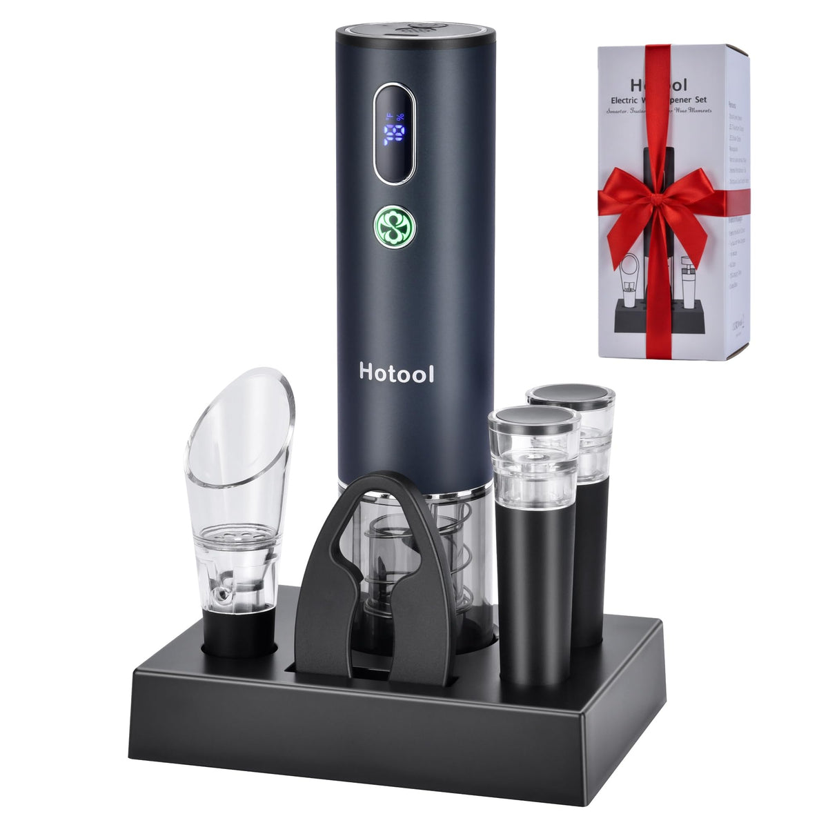 Hotool electric wine opener with automatic corkscrew for effortless cork removal