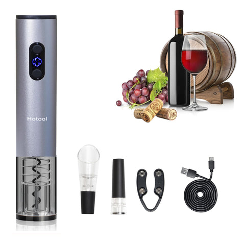 Hotool electric wine opener corkscrew for fast, clean bottle opening