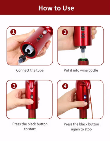 Rechargeable design powers aeration for around fifty bottles per charge