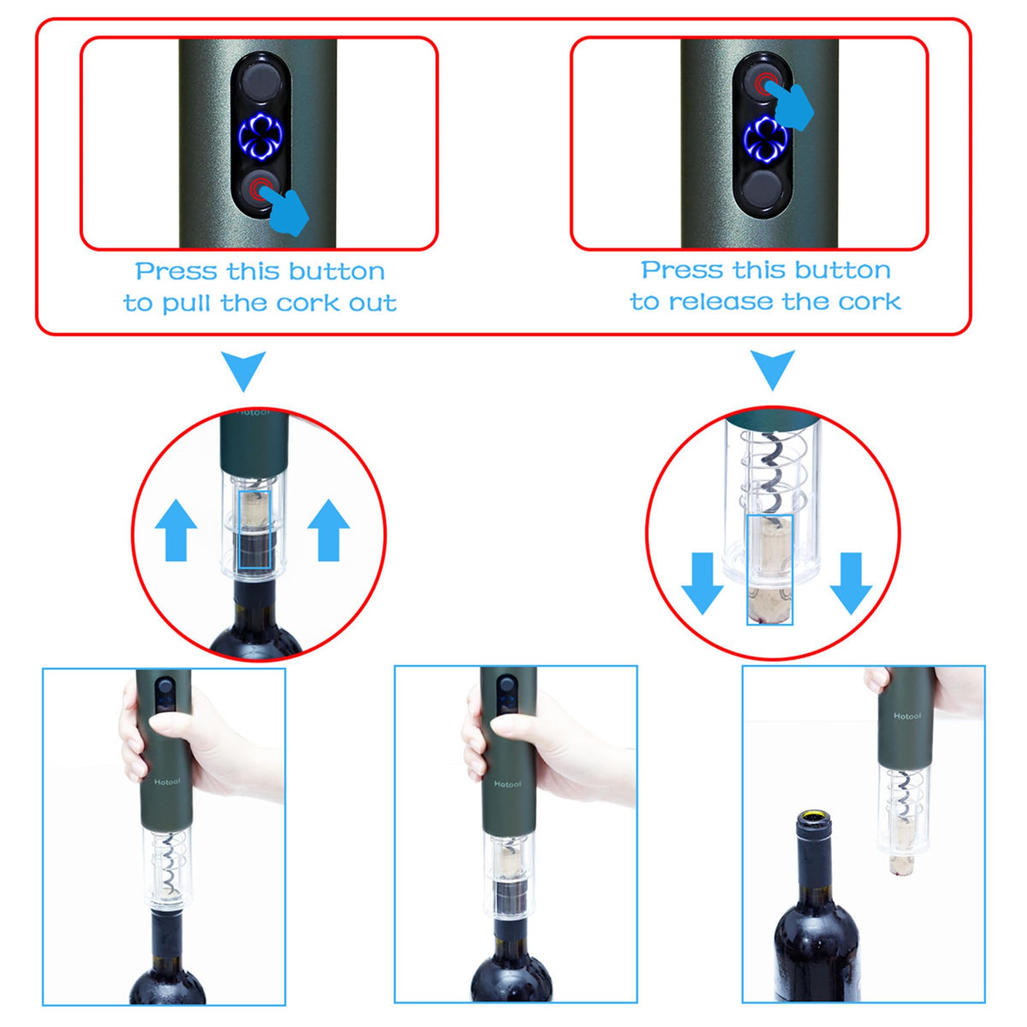 Hotool wine pourer aerates as you pour for richer aroma
