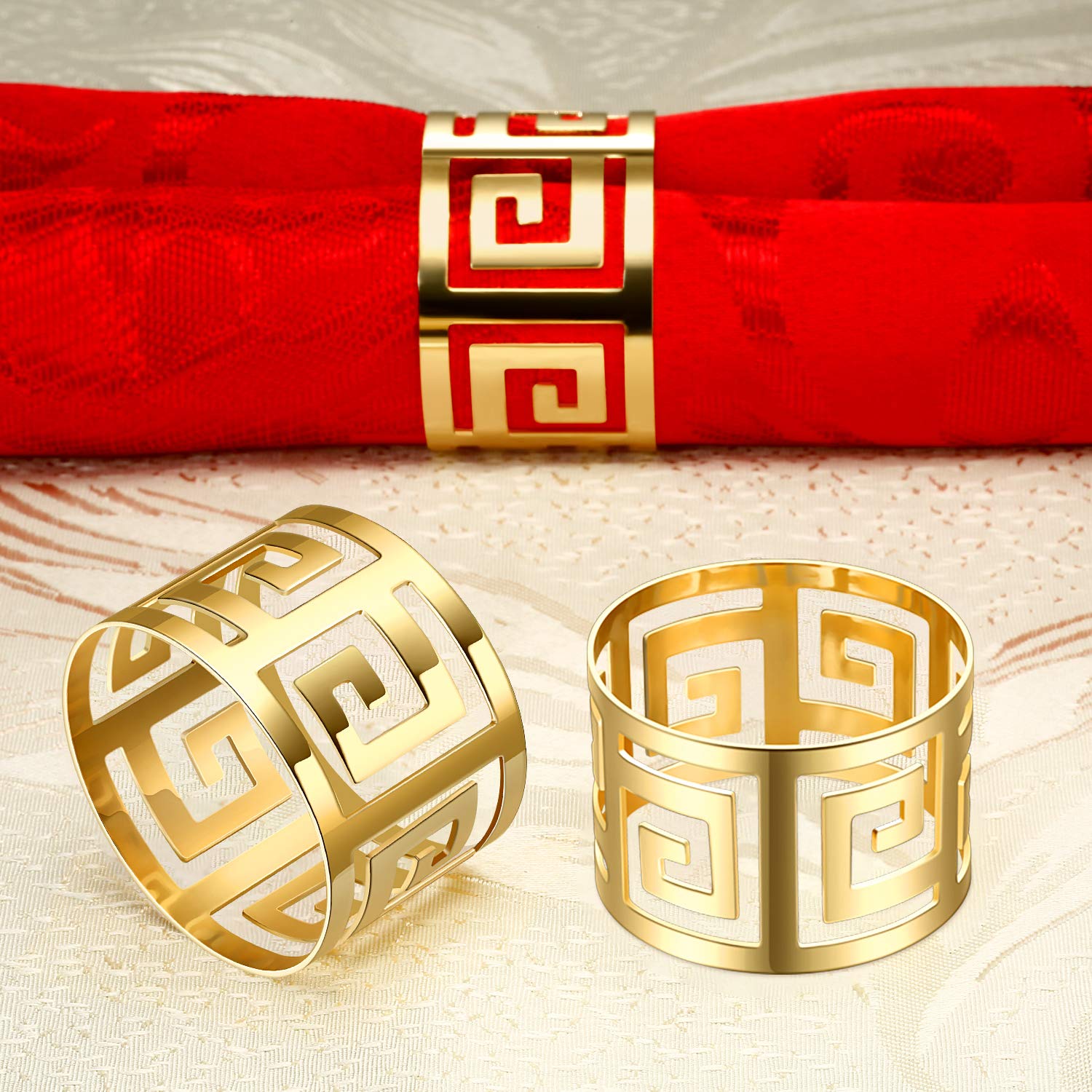 Hotop alloy napkin rings in gold complement weddings and banquets