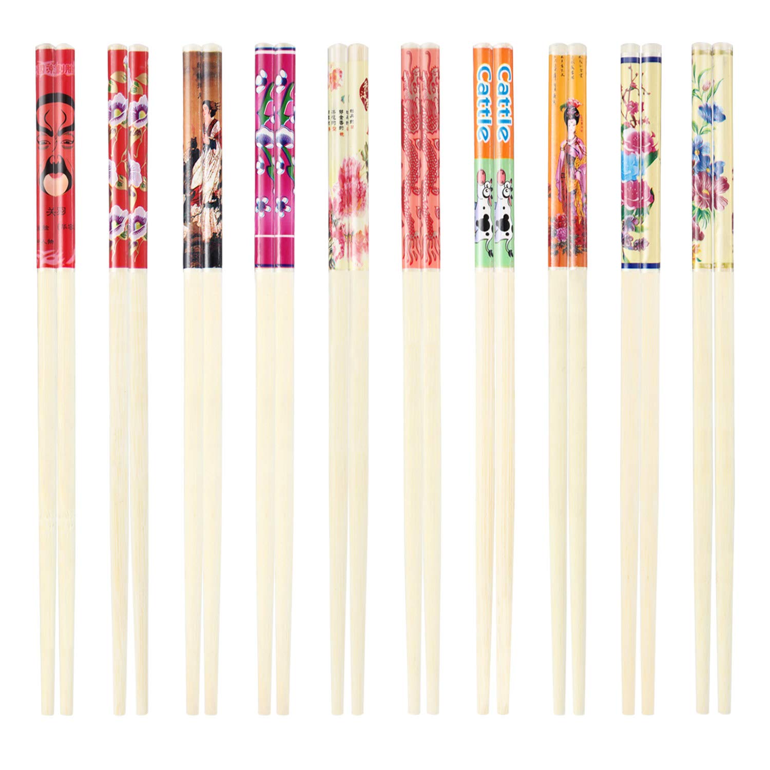Hotop chopsticks feature multicolored patterns for festive dining