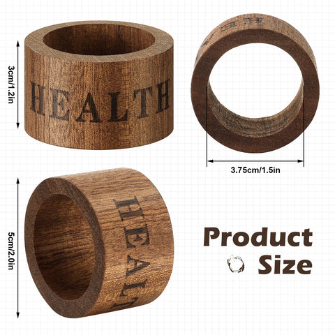 Hotop Christmas-design napkin rings six-piece set for holiday tables.