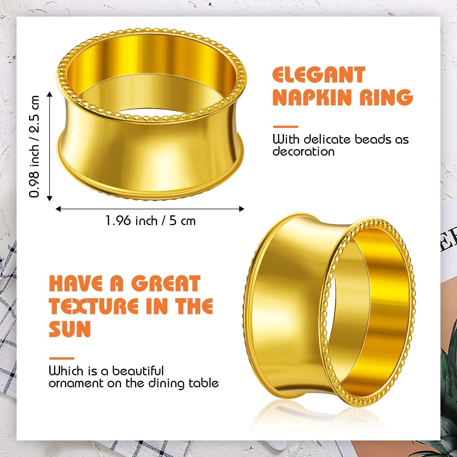 Hotop Easter wedding napkin rings with beaded beads for festive table