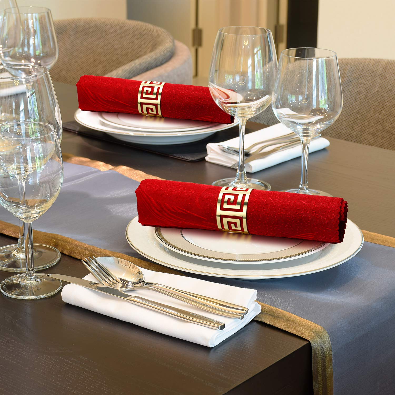 Hotop gold napkin rings add vintage charm to fine dining occasions