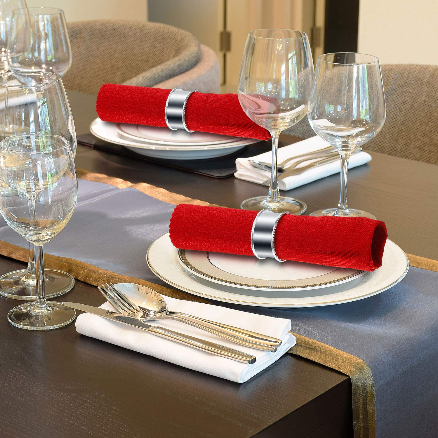 Hotop napkin rings with royal bead detail elevate weddings and upscale dinners.