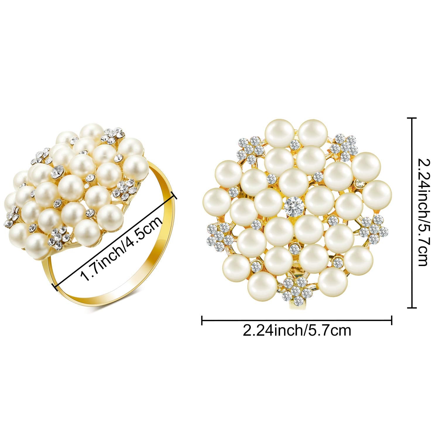 Hotop pearl flower napkin ring set for upscale table decor at banquets