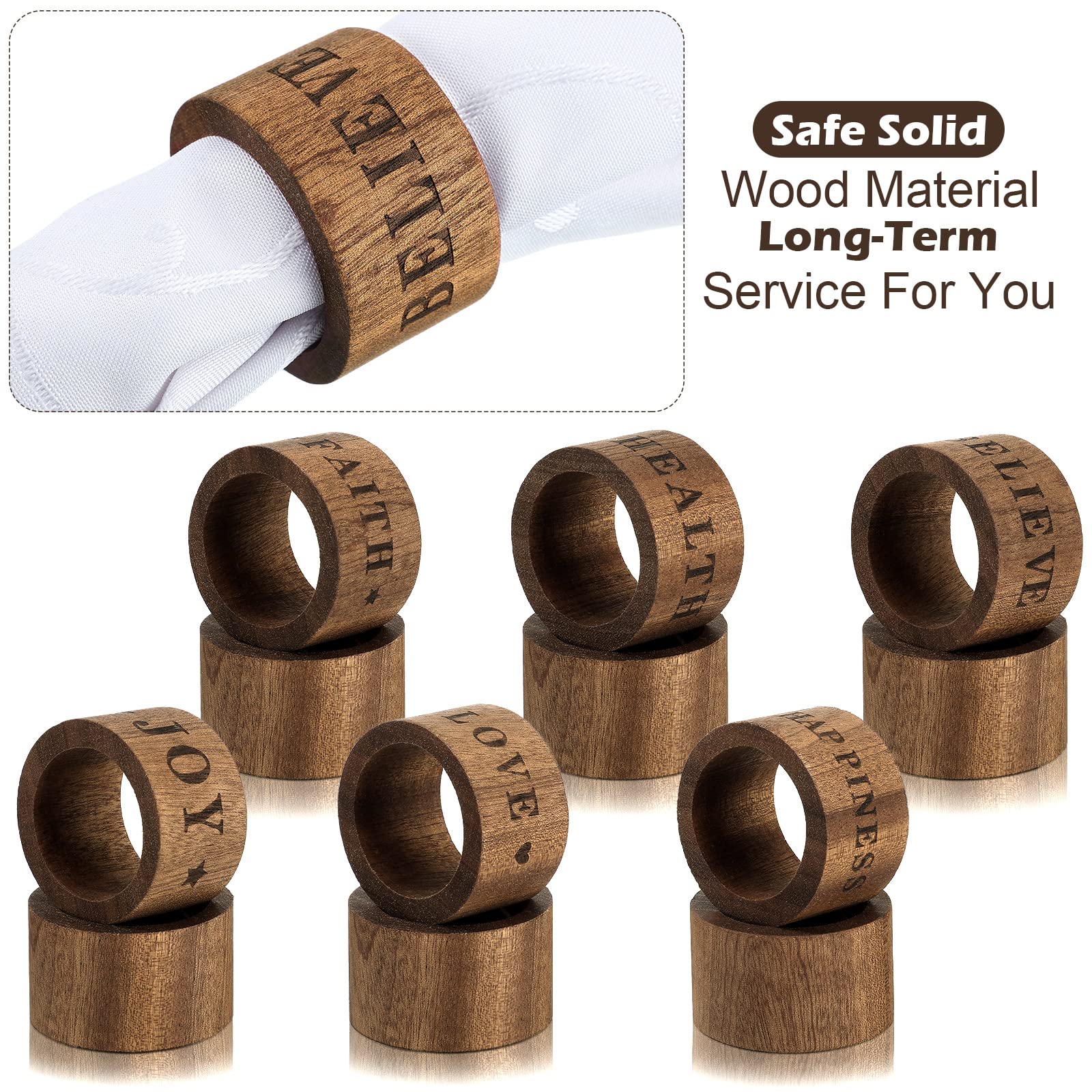 Hotop rustic farmhouse napkin ring holder complements vintage decor.
