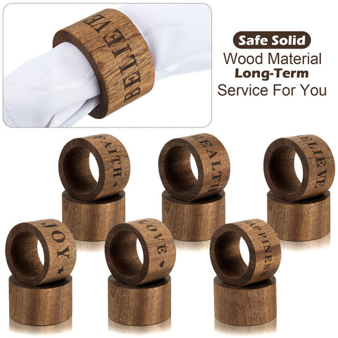 Hotop rustic farmhouse napkin ring holder complements vintage decor.