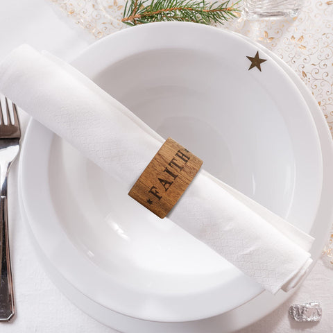 Hotop wooden napkin rings bring warmth to wedding and party table settings.