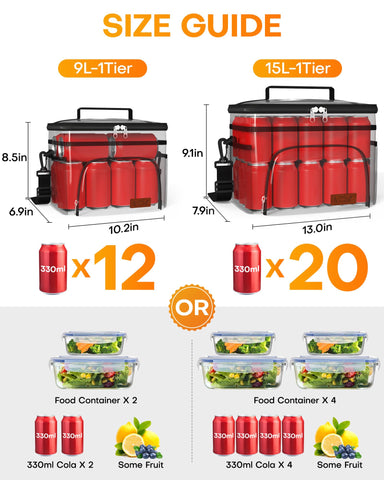 HOTOR insulated lunch box green, side view emphasizing leak-proof design for mess-free meals.