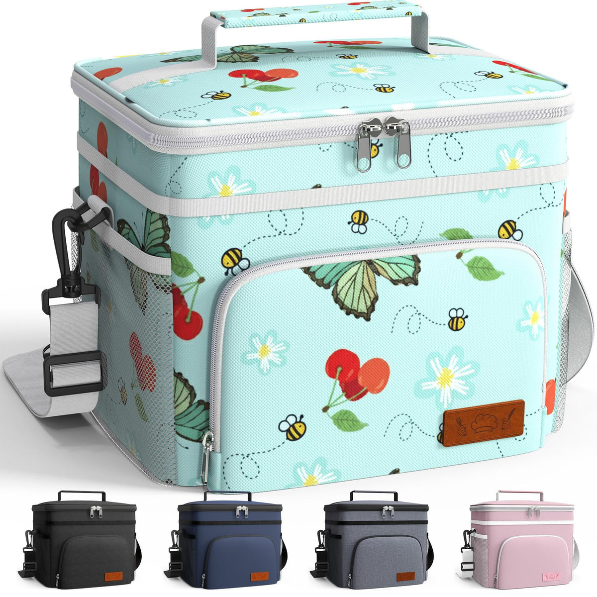HOTOR insulated lunch box, front view, keeps meals organized and fresh for work