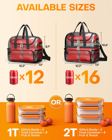 HOTOR lunch bag adjustable-strap enables hands-free carrying