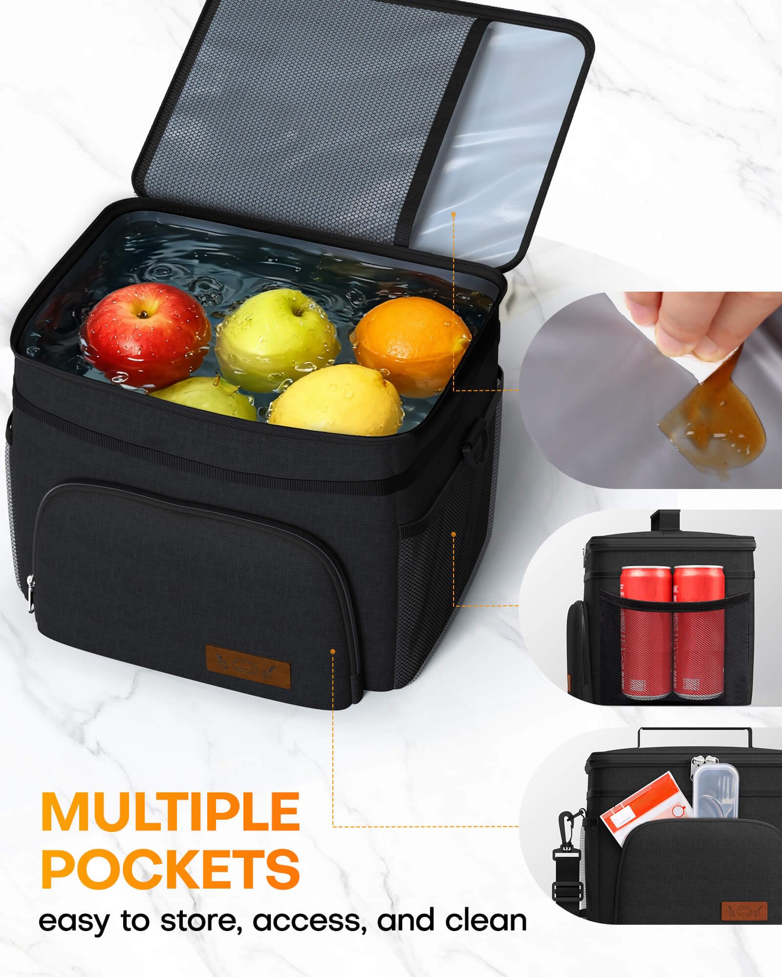 HOTOR lunch box adjustable shoulder strap supports comfortable, hands-free carrying