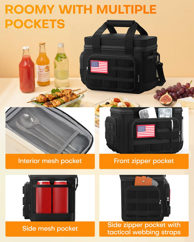 HOTOR lunch bag front pocket for easy access to snacks during work