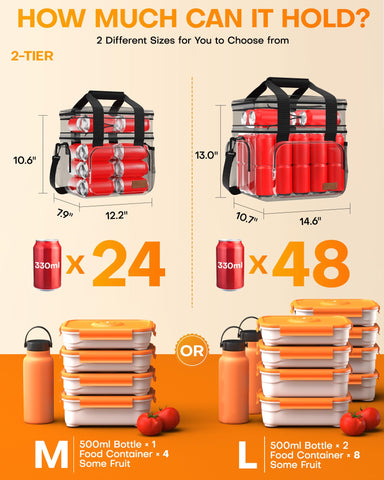 HOTOR leakproof PEVA lining prevents spills during commutes or picnics.