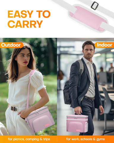 HOTOR lunch box light pink color adds subtle style.
