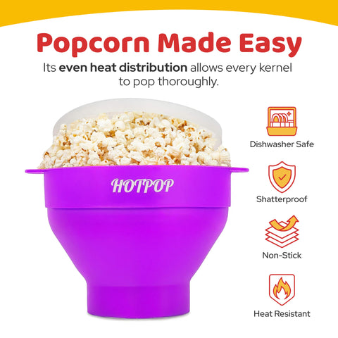 Hotpop holds up to 15 cups of freshly popped corn.