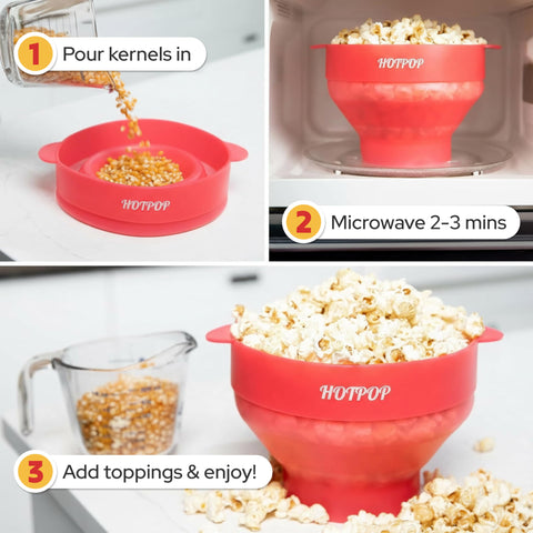 HOTPOP collapsible bowl design saves storage space when not in use.