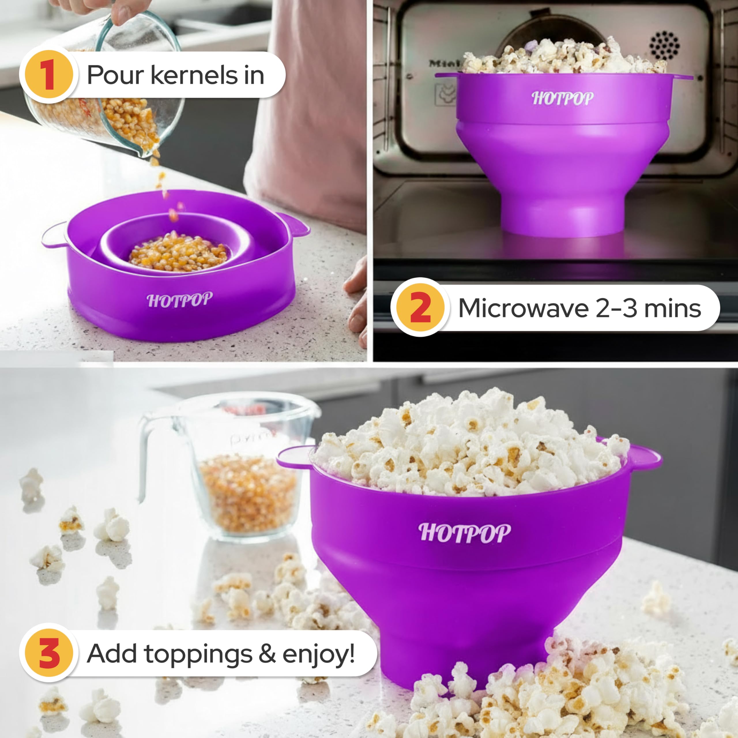 Hotpop microwave popcorn popper ready for quick, flavorful snacks.