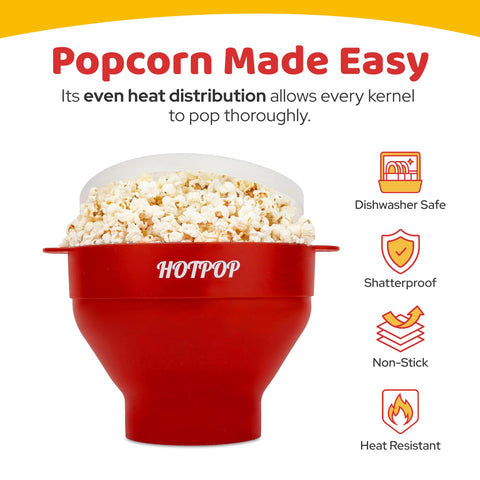 HotPOP popcorn maker features an easy-clean, non-stick surface.