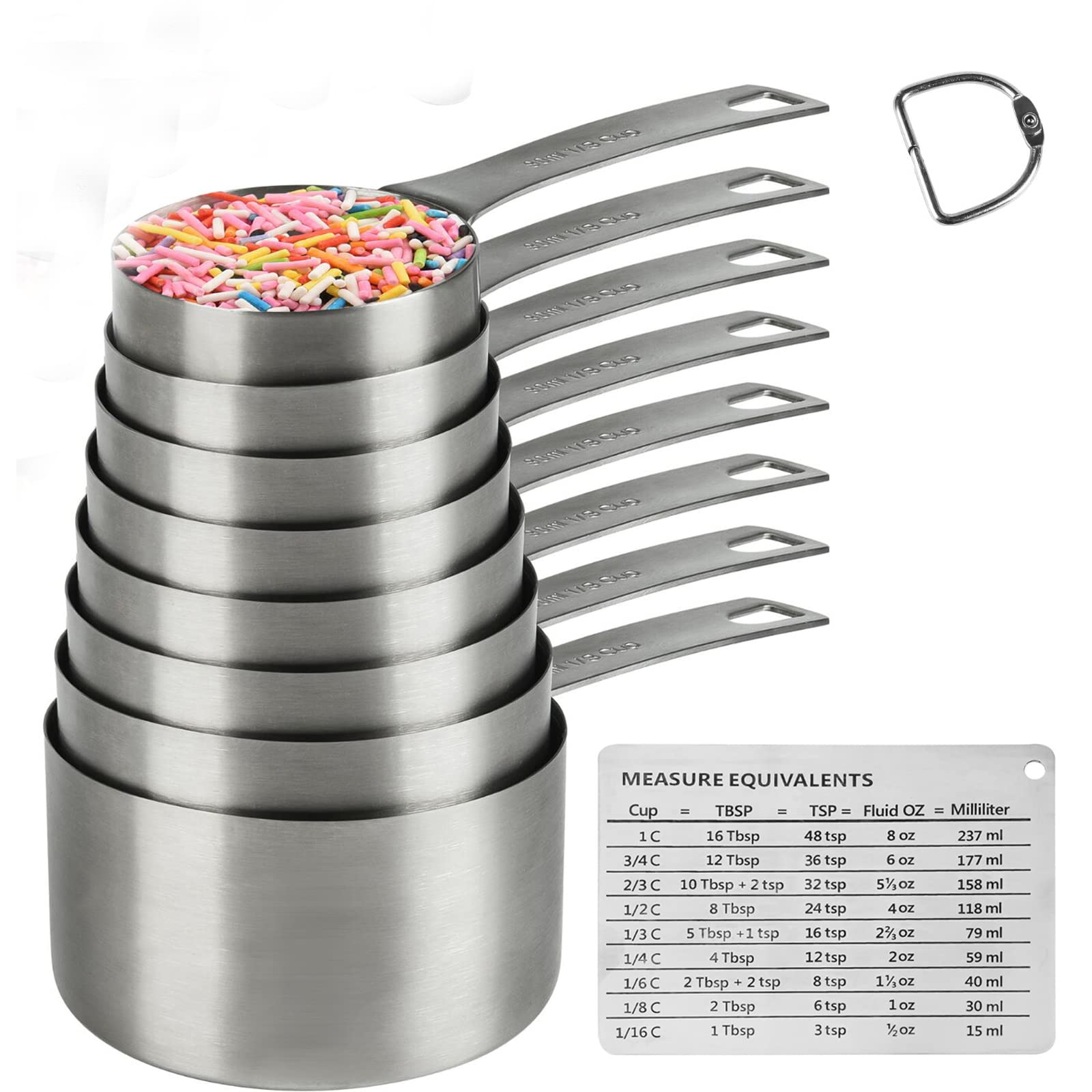 Hotsyang 1-cup 240ml measuring cup in durable stainless steel for precise kitchen measuring