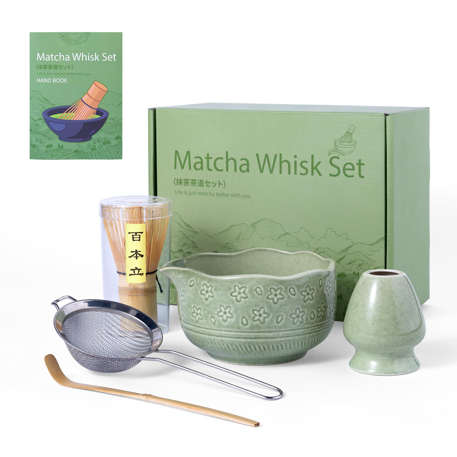 HOTTOR matcha bowl with spout for drip-free pouring and frothy drinks.