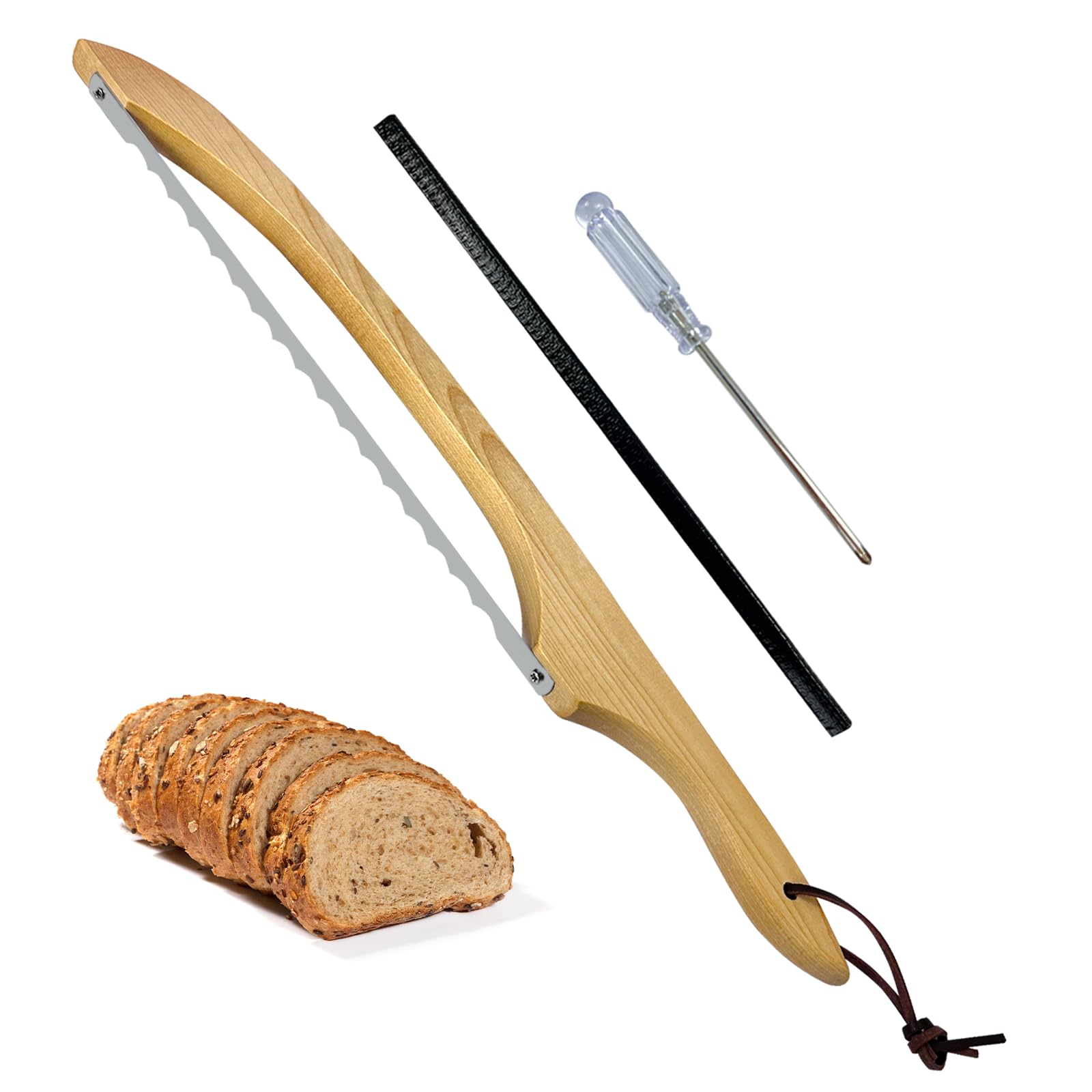 HOTTOR sourdough knife with acacia handle delivers durable, comfortable slicing.