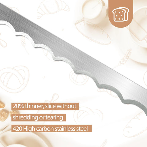 HOTTOR bread knife includes a safety guard for safer daily use.