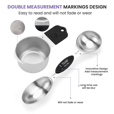HOUJIP leveler included with set, precise measurement for leveling dry ingredients.